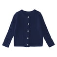 thumbnail image 1 of Kids Sweater Button Down Long Sleeve Navy Knit Cardigan Baby Girl Warm Winter Baby Clothes 2-3 Years, 1 of 4