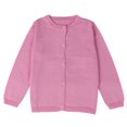 thumbnail image 1 of Kids Sweater Kids Fashion Cardigan Long Sleeve Casual Button Sweater Crew Neck Girl Sweaters Pink, 1 of 3