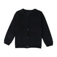 thumbnail image 1 of Kids Sweater Kids Fashion Cardigan Long Sleeve Casual Button Sweater Crew Neck Girls' Sweaters Black, 1 of 3