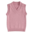 thumbnail image 1 of Kids Sweater Vest, 12 18 24M 3 4 5T Sleeveless V-neck Solid Knit Vest Fall Winter Clothes for Girls Boys, 1 of 10