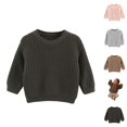 thumbnail image 1 of Kids Sweaters Girls Clothes Toddler Kids Baby Girl Boy Crewneck Long Sleeve Solid Sweater for Knitted Sweater Autumn Winter Warm Pullover Tops Coat Jacket, 1 of 5