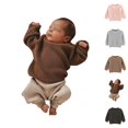 thumbnail image 1 of Kids Sweaters Girls Clothes Toddler Kids Baby Girl Boy Crewneck Long Sleeve Solid Sweater for Knitted Sweater Autumn Winter Warm Pullover Tops Coat Jacket, 1 of 7