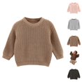 thumbnail image 1 of Kids Sweaters Girls Clothes Toddler Kids Baby Girl Boy Crewneck Long Sleeve Solid Sweater for Knitted Sweater Autumn Winter Warm Pullover Tops Coat Jacket, 1 of 10