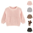 thumbnail image 1 of Kids Sweaters Girls Clothes Toddler Kids Baby Girl Boy Crewneck Long Sleeve Solid Sweater for Knitted Sweater Autumn Winter Warm Pullover Tops Coat Jacket, 1 of 5
