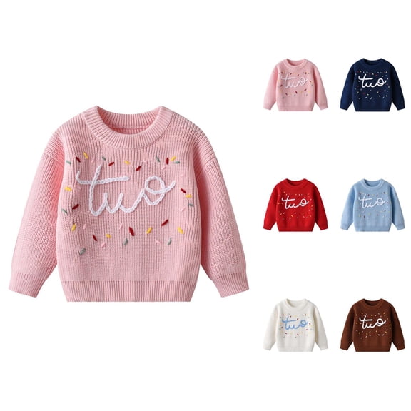 Kids Sweaters Girls Fashion Girls Sweaters Hand Embroidered Colorful Dots Knit Cardigan for Baby Toddler Kids Soft Warm Winter Fall Casual Outfit