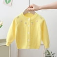 thumbnail image 1 of Kids Sweaters Long Sleeve Button Up Yellow Knit Cardigan Warm Autumn Winter Outfits Baby Clothes 2-3 Years, 1 of 2