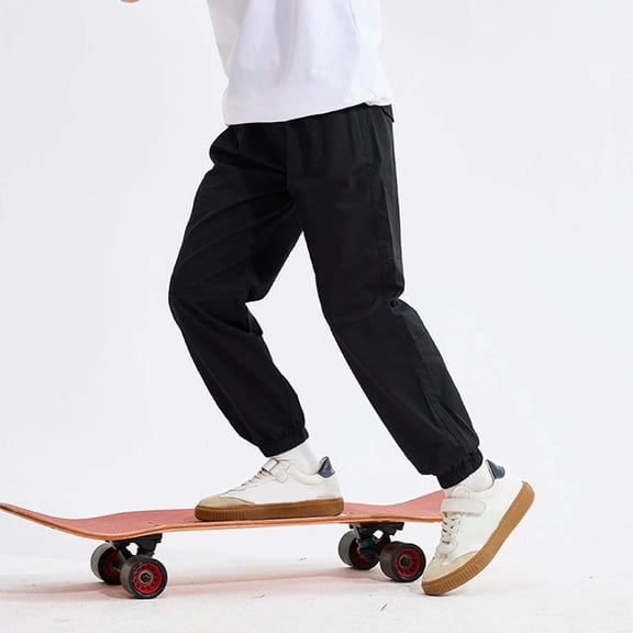 Kids Sweatpant for Boys Baggy Joggers High Waist Elastic with Pockets Solid Pants Athletic Leggings Teen Sweatpants 7-8 Years