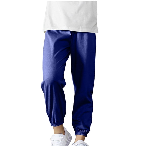 Kids Sweatpants Boys Fashion Elastic Waisted Sports Casual Joggers Mosquito Protection Cuffed Trousers Size 4-13