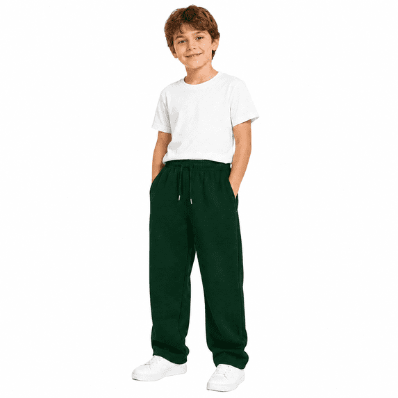 Kids Sweatpants Boys Girls Loose Fit Straight Leg Open Bottom Athletic Pants with Drawstring Pockets