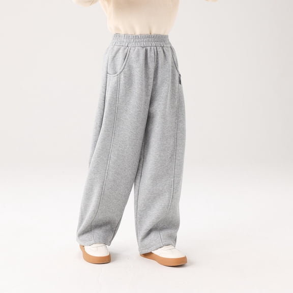 Kids Sweatpants Boys High Waisted Wide Leg Baggy Athletic Sweatpants with Pocket Boys Joggers Size 9-10 Years