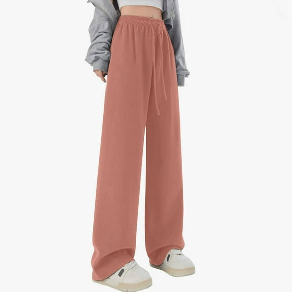 Kids Sweatpants Casual Straight Girls Wide Leg Pants Girls Pink Sweatpants Baggy Pants Kids Kid Clothes Girls 9-10 Years