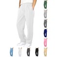 thumbnail image 1 of Kids Sweatpants Children's Winter Solid Color Elastic Waist With Side Pockets Slim Sports Sweatpants Long Pants For Kids White 10-11Years, 1 of 7