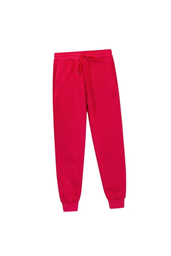 Kids Sweatpants Drawstring Jogger Sweatpants With Pockets Girls Solid Pants Red Pants For Girls Boys Athletic Pants Size 4-5 Years