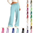 thumbnail image 1 of Kids Sweatpants Girls Elastic Waist Baggy Pants Girls Blue Pants with Pockets Girls Summer Pants Size 5-14 Years, 1 of 4