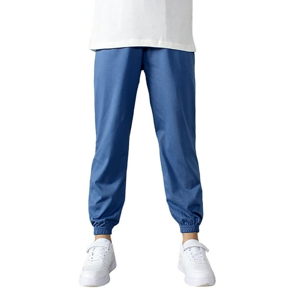 Kids Sweatpants For Girls High Waisted Girls Wide Leg Pants Girls Blue Sweatpants Baggy Pants Kids Cute Girl Clothes 5-6 Years