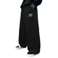 thumbnail image 1 of Kids Sweatpants Girls Straight Wide Leg Sweatpants Black Joggers For Girls Baggy Pants Kids Preppy Pants For Girls 4-5 Years, 1 of 7