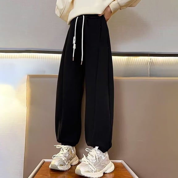 Kids Sweatpants High Waist Athletic Joggers with Pockets Boys Athletic Pants Size 6-7 Years