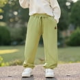 thumbnail image 1 of Kids Sweatpants Joggers for Boys with Pockets Adjustable Drawstring Casual Pants Green Sweatpants Boys Joggers Size 5-6 Years, 1 of 4