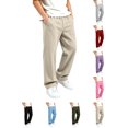 thumbnail image 1 of Kids Sweatpants Kids Elastic Waist Wide Leg Sweatpants Boys Girls Loose Casual Trousers With Side Pockets Soft Daily Jogger Pants Khaki 12-13 Years, 1 of 8