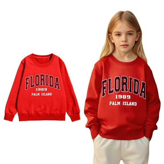 Kids Sweatshirt Boy Long Sleeve Letter Print Oversized Crewneck Sweatshirts Fall Clothes Little Girl Clothes6-7 Years