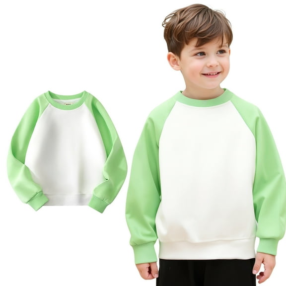 Kids Sweatshirt Girls Long Sleeve Color Block Oversized Crewneck Sweatshirts Warm Fall Winter Clothes Girl Clothes 10-11 Years