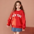 thumbnail image 1 of Kids Sweatshirt Girls Long Sleeve New York City Letter Print Sweatshirts Crew Neck Cute Pullover Relaxed Fit Tops Warm Fall Winter Clothes Girls Tops Size 9-10 Years Kids Clothes, 1 of 5