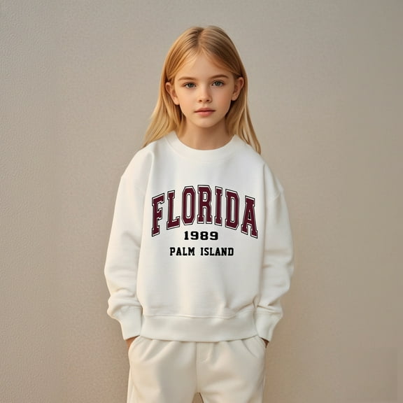 Kids Sweatshirt Girls Long Sleeve White Sweatshirt Kids Crewneck Sweatshirts Pullover Tops Warm Fall Winter Clothes Girl Clothes 9-10 Years Cute Boy Girl Clothing