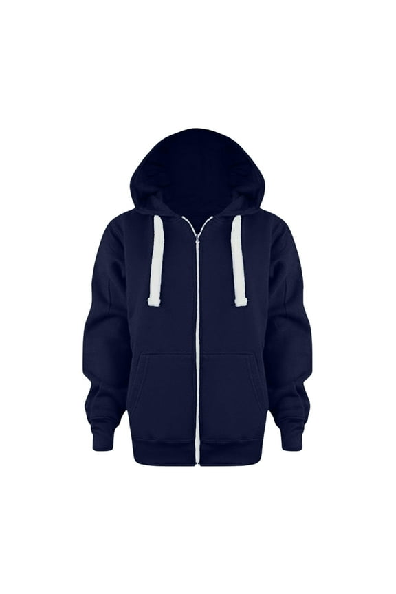 Kids Sweatshirt Jacket Long Sleeve Zip Up for Boys Girls Solid Color Autumn Winter 3 12 Years