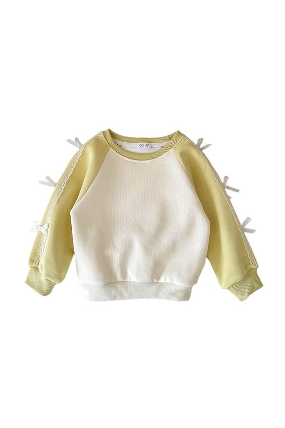 Kids Sweatshirt Long Sleeve Girls Yellow Sweatshirt Oversized Crewneck Sweatshirts Fall Clothes Clothes for 8-9 Years Old Girls