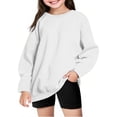 thumbnail image 1 of Kids' Sweatshirt Oversized Dropped Shoulder Crewneck Long Sleeve Casual Pullover Basic Comfortable Solid Color Fall Top, 1 of 6