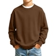 thumbnail image 1 of Kids' Sweatshirt Relaxed Fit Dropped Shoulder Crewneck Long Sleeve Casual Pullover Basic Comfortable Fall Top, 1 of 5