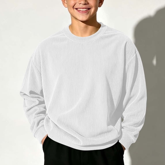Cew In Color Kids Sweatshirt - Solid Color and Crew Neck, Easy Wardrobe for Winter ...