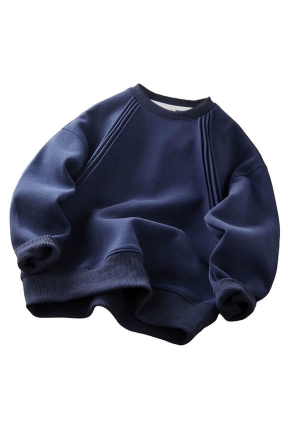 Kids Sweatshirt for Boys Long Sleeve Navy Sweatshirts Crewneck Sweatshirts Pullover Tops Fall Winter Clothes Sweat Shirts for Girls 5-6 Years