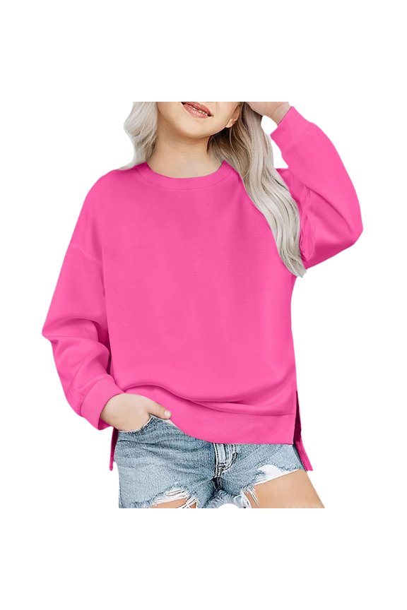 Kids Sweatshirt for Boys Long Sleeve Pink Sweatshirts Crewneck Pullover Tops Fall Clothes Kids Clothes Girls Size 7 Years