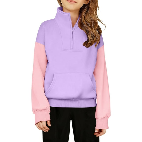 Kids Sweatshirt for Boys Long Sleeve Purple1 Sweatshirt Girls Crewneck Pullover Tops Fall Winter Clothes Girls Clothes Size 5-6 Years
