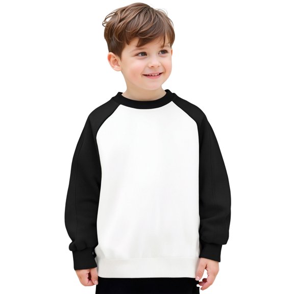 Kids Sweatshirts Girls Long Sleeve Color Block Oversized Crewneck Sweatshirts Fall Clothes Cute Sweatshirts for Girls 6-7 Years