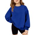 thumbnail image 1 of Kids Sweatshirts for Girls Oversized Solid Long Sleeve Pullover Sweatshirts for Girls Lightweight Crewneck Kids Sweaters Girls Fashion Winter Back To School Outfits for Teen Girls, 1 of 4