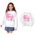 thumbnail image 1 of Kids Sweatshirts Heart Print Six Seven 6 7 Sweatshirt Long Sleeve Casual Basic Pullover Sweatshirt Fall Clothes 6-7 Years Old Girl Clothes, 1 of 5