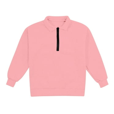 Kids Sweatshirts Kids Solid Sweatshirt Zipper Sweatshirt No Hood Girls Sweatshirt for Toddler Girls 7-8 Years