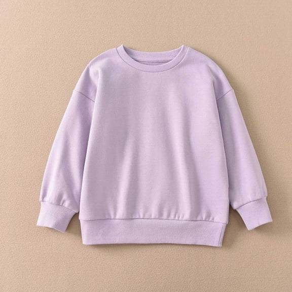 Kids Sweatshirts Long Sleeve Purple Sweatshirts Crewneck Sweatshirts Pullover Tops Winter Clothes Toddler Girls Clothes 7-8 Years