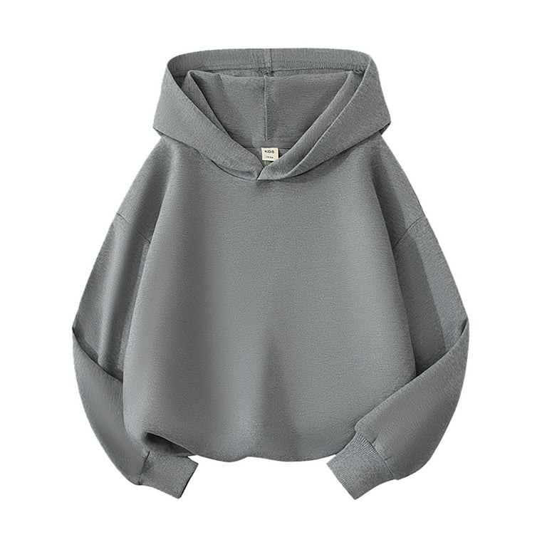 PULLOVER HOODIE CHILDHOOD（グレー） Kids Sweatshirts Toddler Kids Spring Basic Hooded Pullover