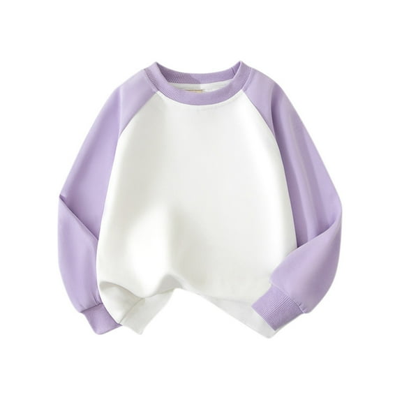 Kids Sweatshirts for Boys Long Sleeve Kids Purple Sweatshirt Pullover Crewneck Blouse Shirt Tops Warm Fall Winter Clothes 3-4 Years Kids Girl Clothes