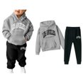thumbnail image 1 of Kids Sweatsuit 2 Piece Long Sleeve Printed Soft Hoodie and Jogger Pants Fall Clothes 4-5 Years Boy Clothes Boys Girls Fashion, 1 of 7