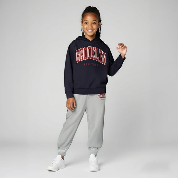 Kids Sweatsuit 2 Piece Long Sleeve Printed Tracksuit Pullover Hoodie and Active Jogger Pants Warm Fall Winter Clothes Boys Sets 7-8 Years Boys Girls Fashion