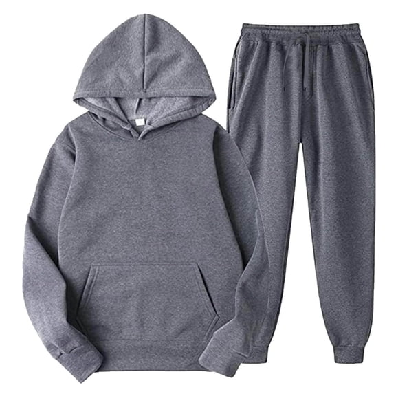 Kids Sweatsuit 2 Piece Tracksuit Hooded Sweatshirt and Jogger Sweatpants Set Unisex Sports Outfits for Boys Girls,Dark Gray 10-11 Years