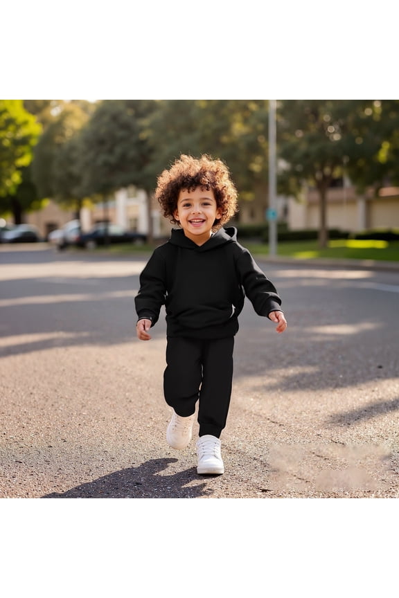 Kids Sweatsuit 2PC Long Sleeve Black Sweatshirt and Active Jogger Pants Winter Clothes Teen Girls Trendy Clothes 3T