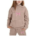 thumbnail image 1 of Kids Sweatsuit Child Toddler Boys Girls Long Sleeve Solid Warm Hoodie Pullover Tops Pants Kids Outfits Sweat Suit Sweatshirts for Girls Khaki 8 Years-9 Years, 1 of 4