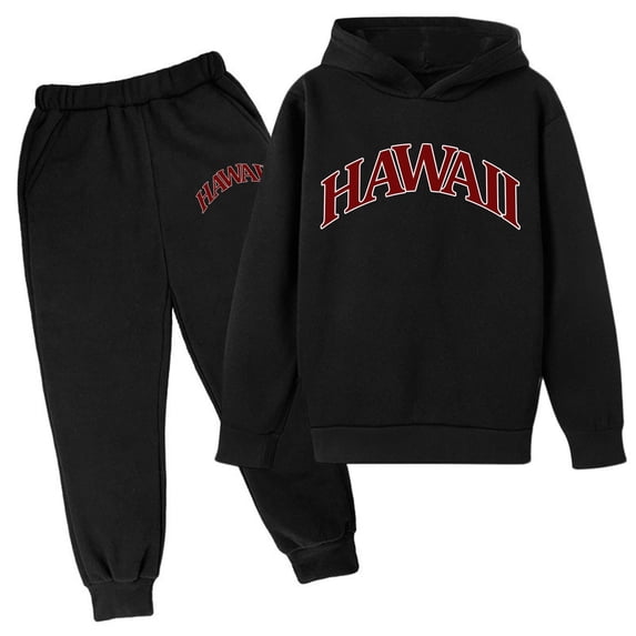 Kids Sweatsuit Set 2PC Tween Fall Outfits Hooded with Sweatpants Graphic Letter Printed Long Sleeve Pullover Sweatshirt Sweatsuit Sport Clothes Sets Boys Sweatsuit 4-5 Years