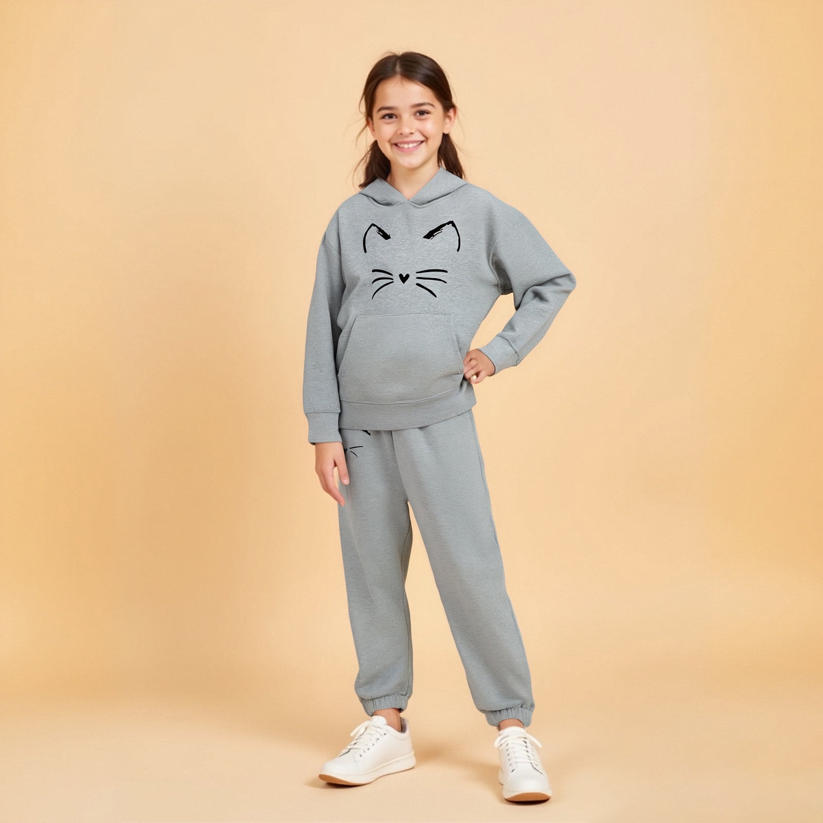 Kids Sweatsuit Set for Girls 2 Piece Long Sleeve Printed Tracksuit ...