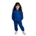 thumbnail image 1 of Kids Sweatsuit Set for Girls 2 Piece Long Sleeve Solid Tracksuit Pullover Hoodie and Sweatpants Fall Clothes Clothes for Kids Girls 10-11 Years Trendy, 1 of 4